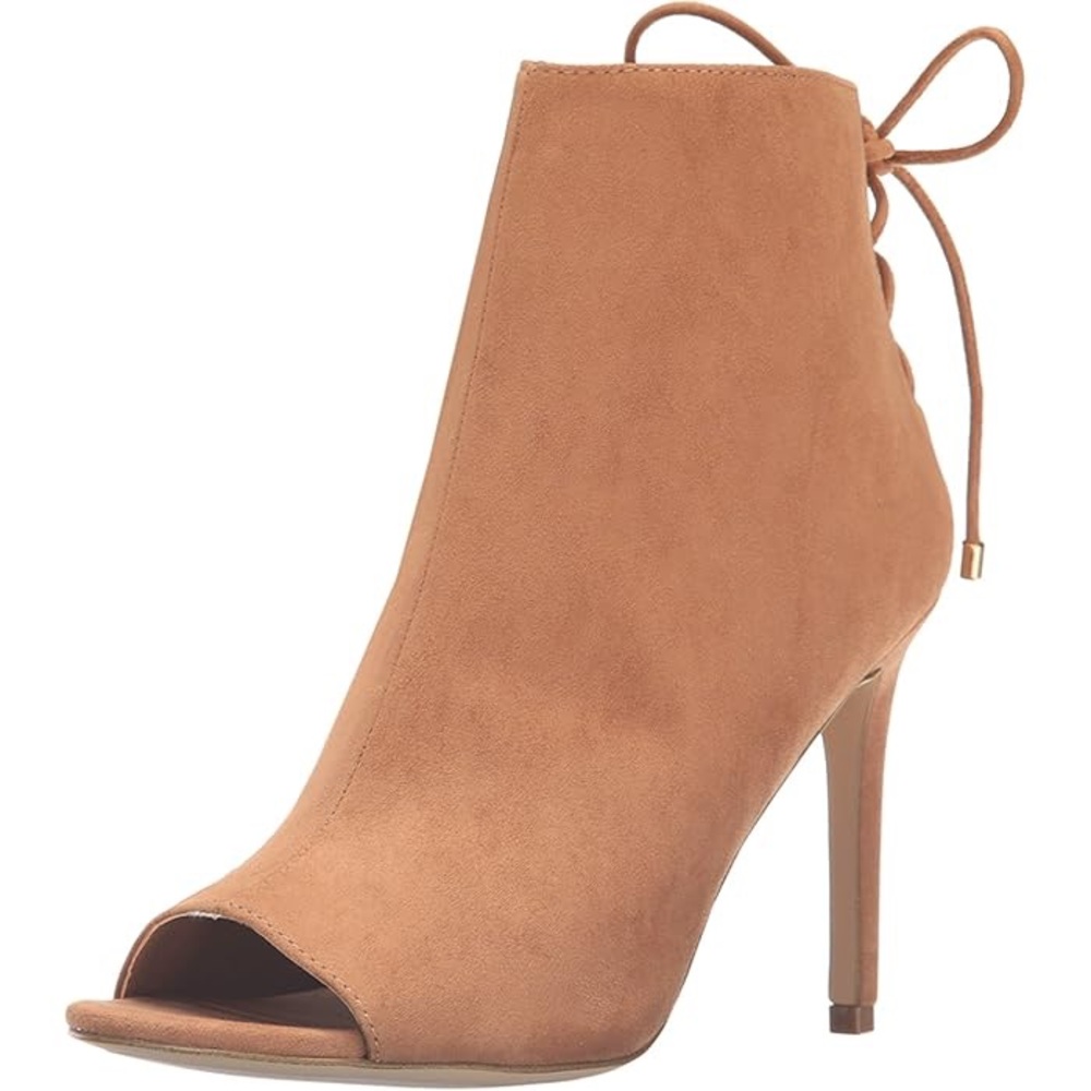 Aldo Pappano Heels, Brown Peep-Toe Ankle Boots w Stiletto Heel. New in box.
